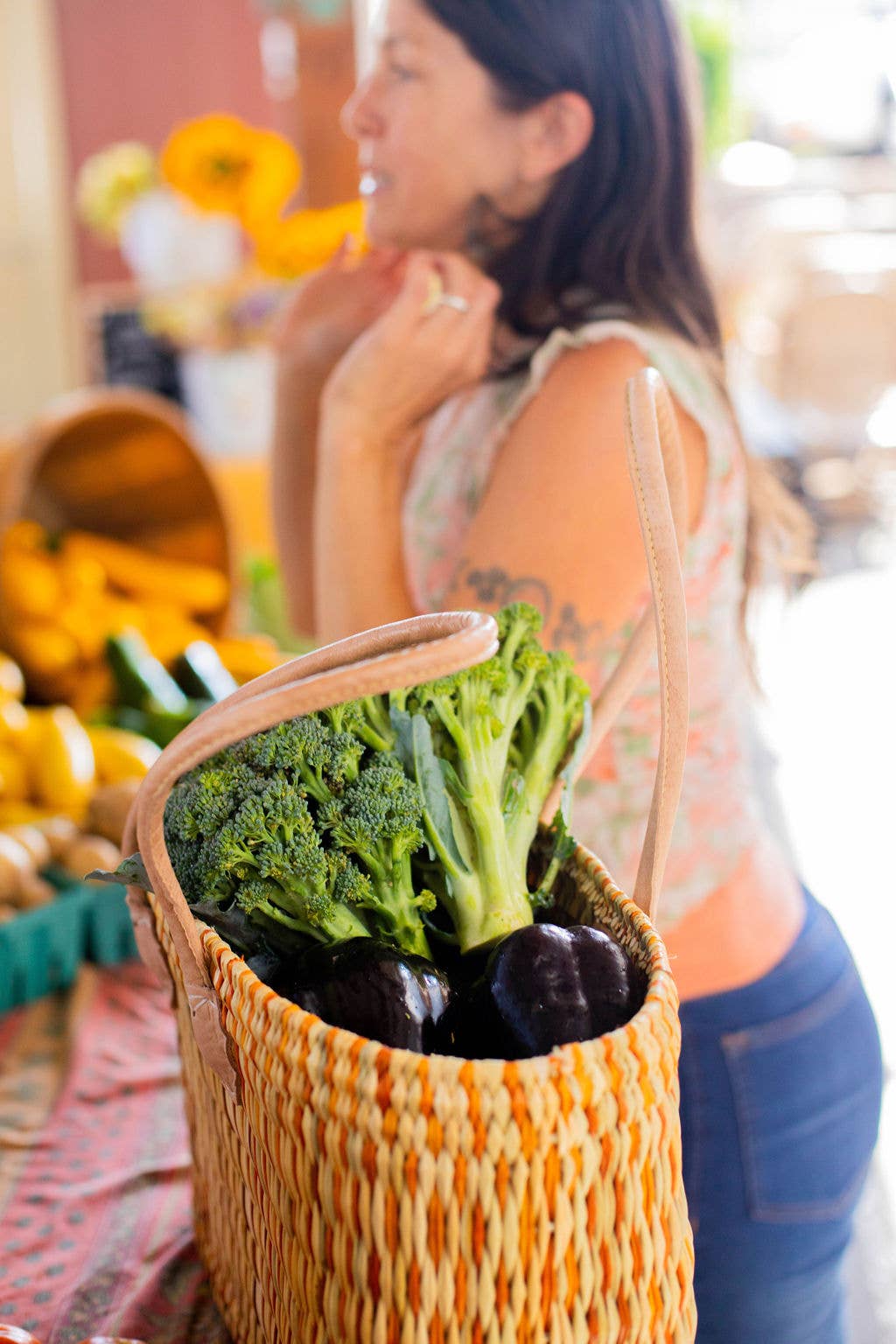 Medina - Vendita all'ingrosso Borsa tote - Donna - Borsa arancione con manici in pelle3