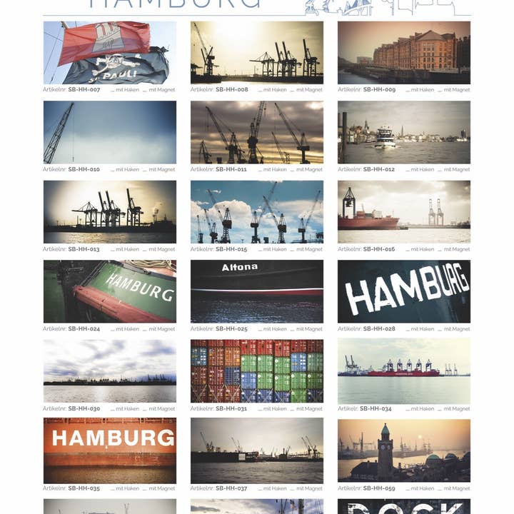 Kila-Photography - Deine Stadt auf Holz - Vente Porte-clés – unisexe - porte-clés sur bois - Hambourg - variante Magent2