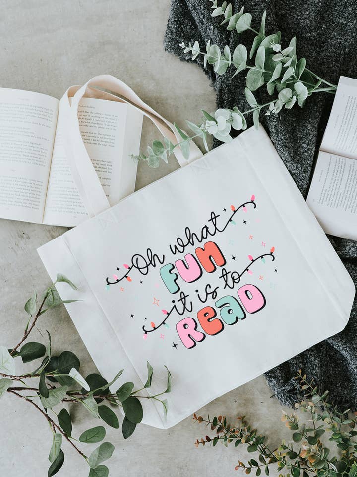 Oh What Fun It Is To Read Tote Bag for wholesale by The Bookish Bird Co.