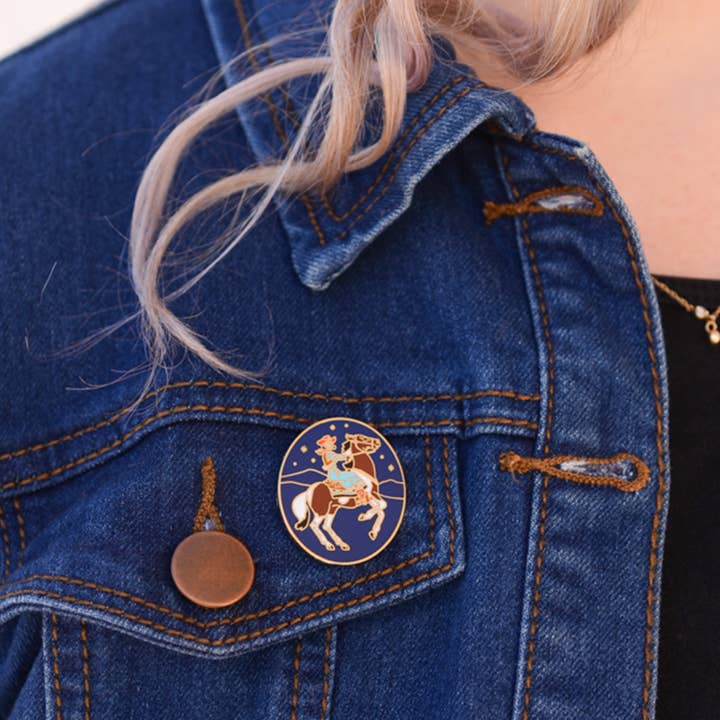 Antiquaria - Wholesale Lapel Pin/Button - Cowgirl Enamel Pin