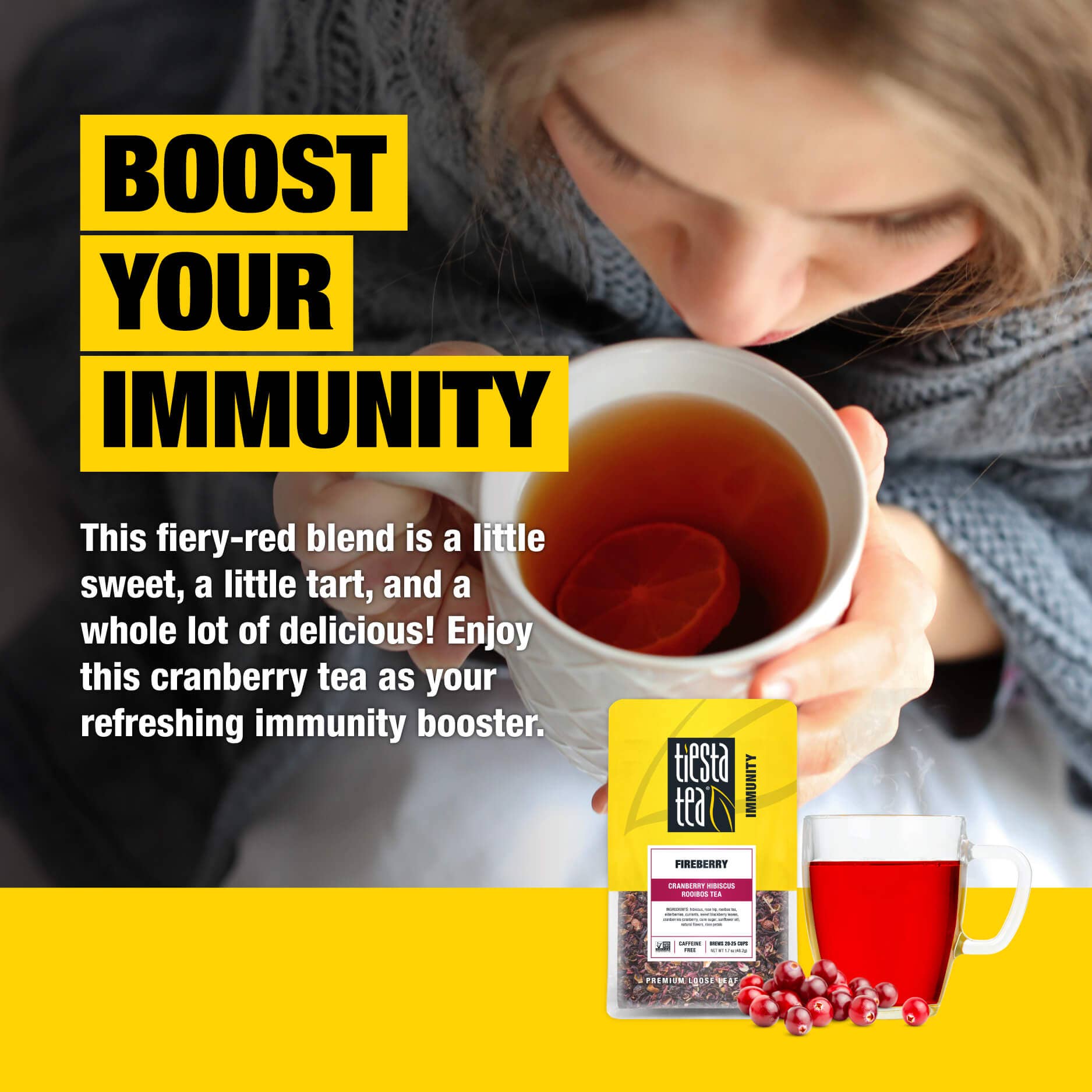 Tiesta Tea Company (loose leaf teas & accessories) - Wholesale Loose Tea - Fireberry - Cranberry Hibiscus Rooibos Tea22