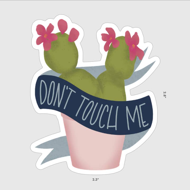 Rør ikke ved mig kaktus-klistermærke for engroshandel hos Fia Wilson Artwork
