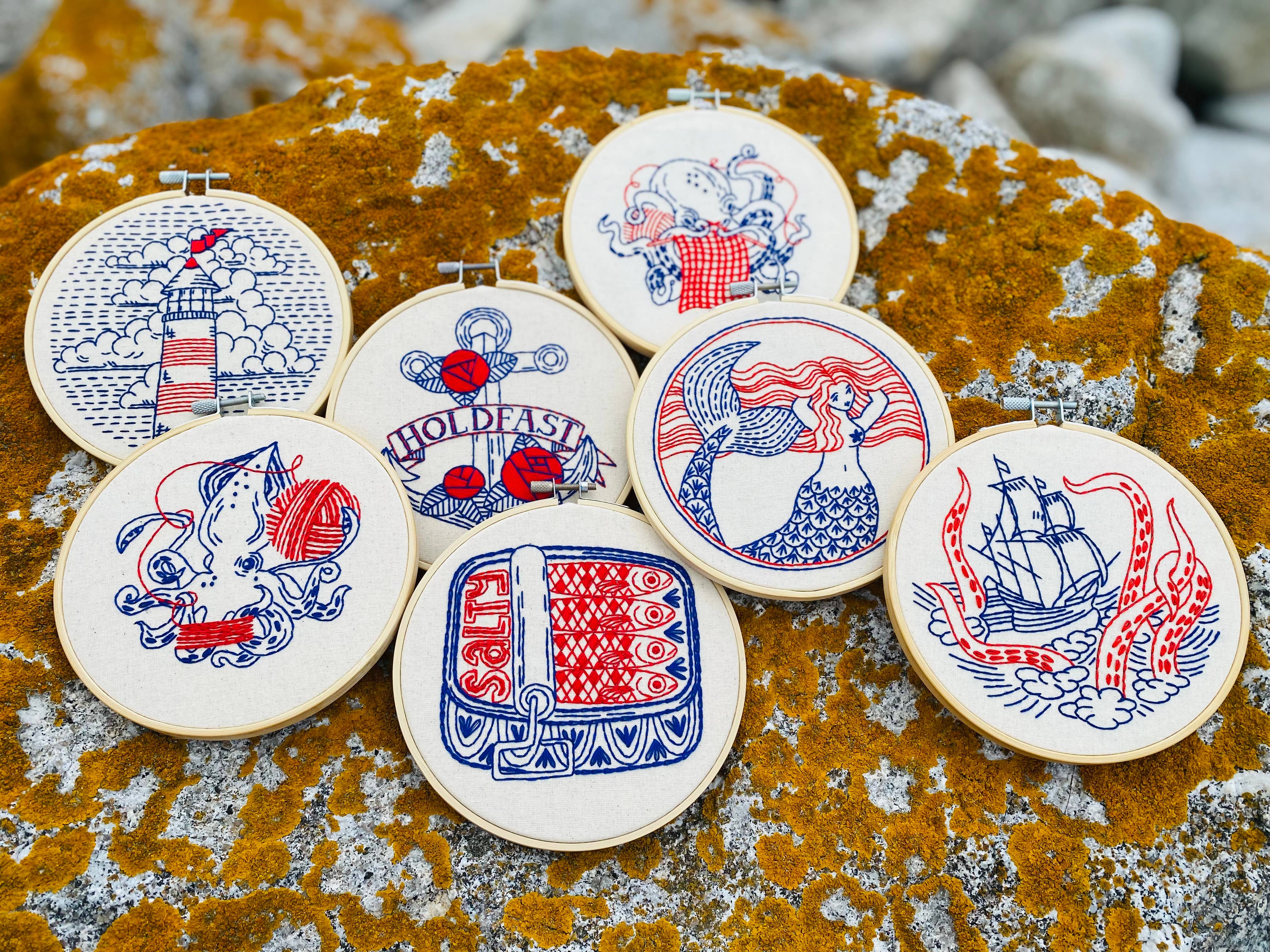 Hook, Line & Tinker Embroidery Kits - Wholesale Embroidery/Cross Stitch Supplies - Octopus Knitting Complete Embroidery Kit6