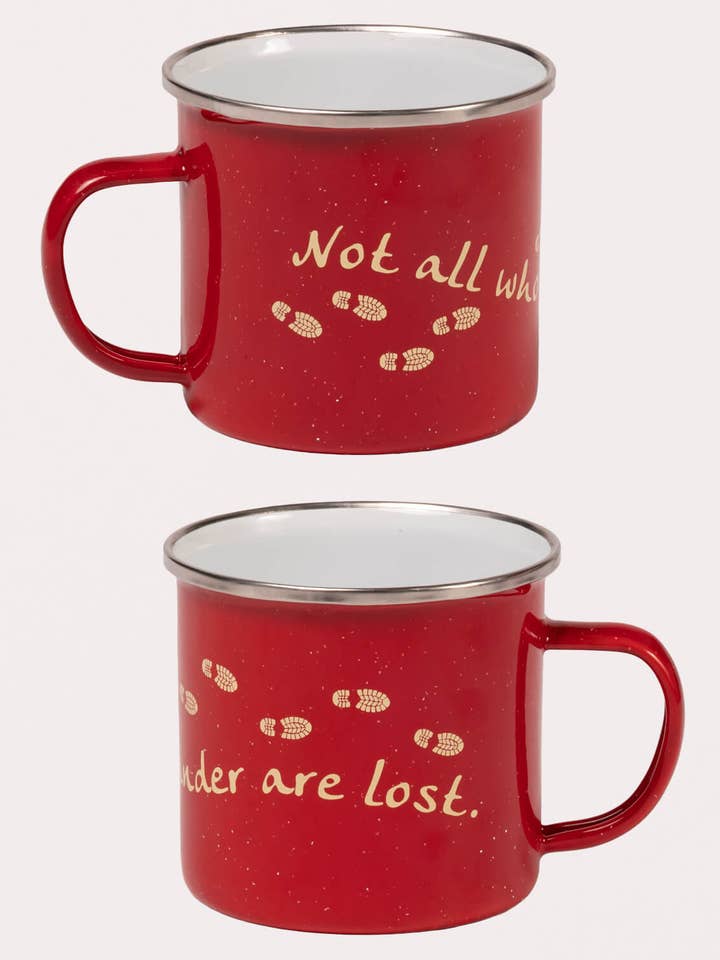 Not All Who Wander Enamel Camping Cup for wholesale by Soul Flower