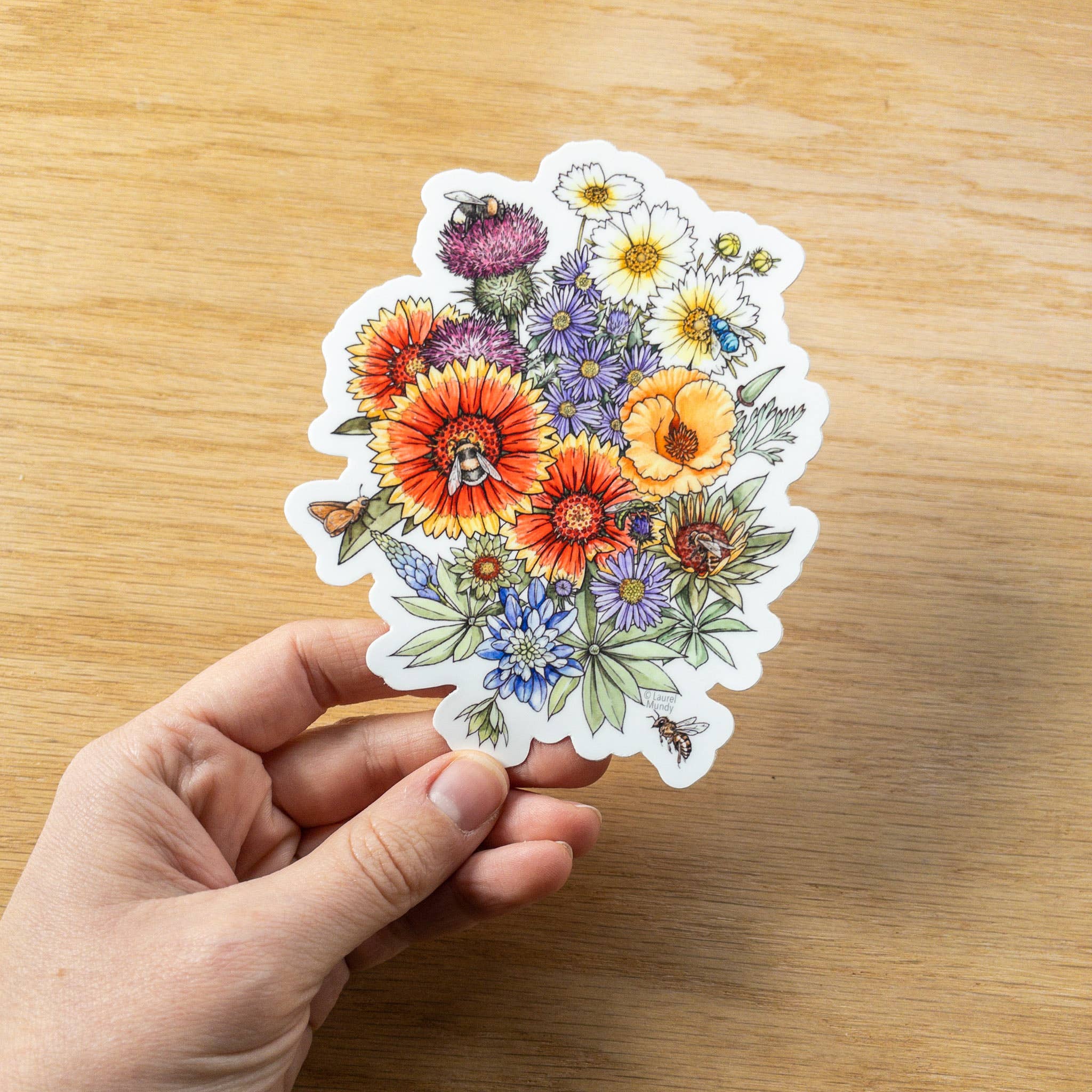 Laurel Mundy Illustration - Wholesale Sticker - Pollinator Party 5"x4" Large Vinyl Sticker1