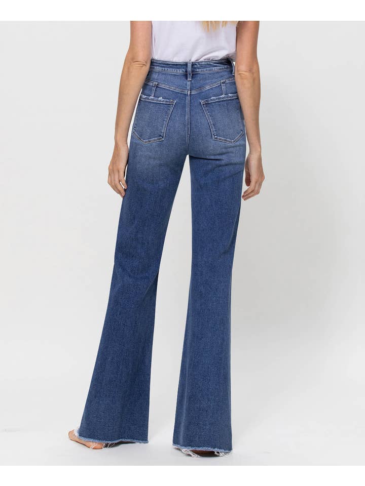 LINE IS BLUE SUPER HIGH RISE RELAXED FLARE JEANS F4511 for wholesale on Faire2