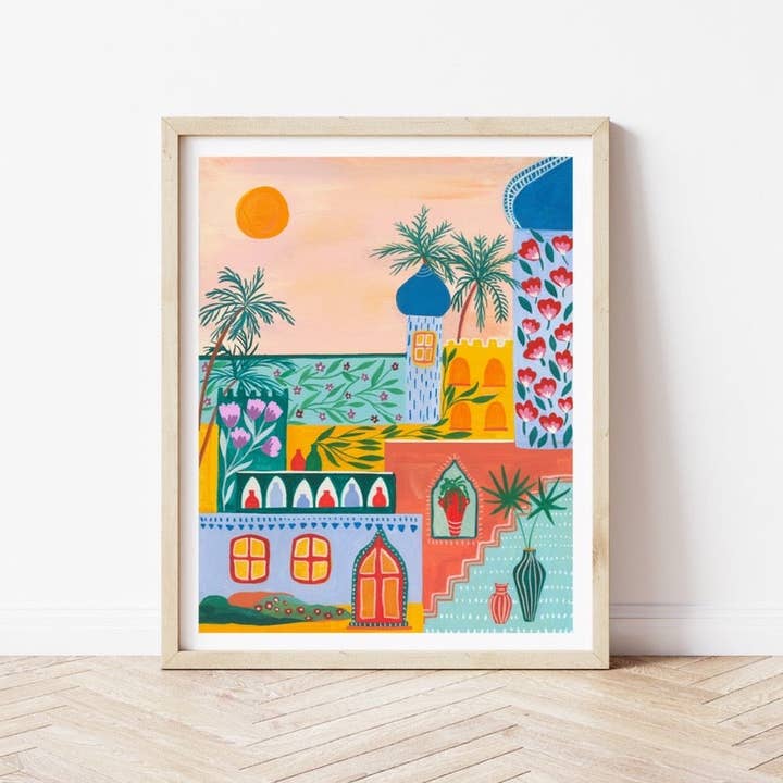 Nabeela Rumi – wholesale Art print – Egyptian houses