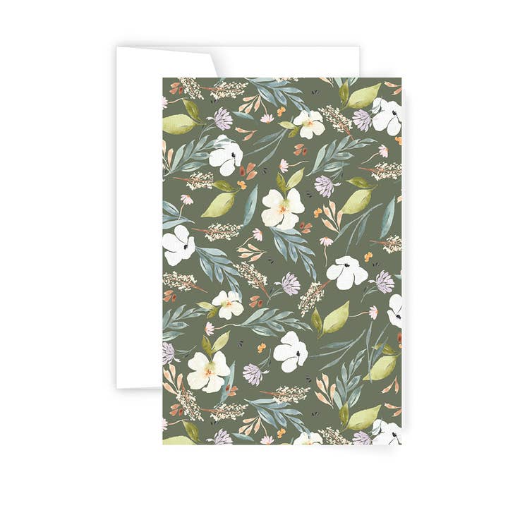 Ellen Walsh Designs - Wholesale Everyday greeting card - Olive Wildflowers - Everyday Greeting Card