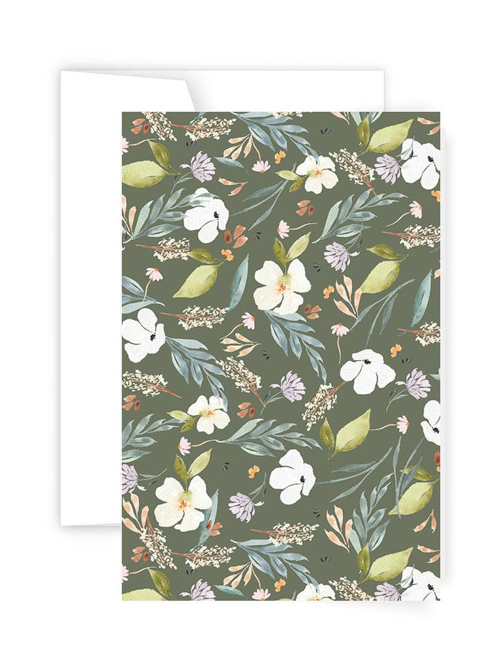 Olive Wildflowers - Everyday Greeting Card for wholesale by Ellen Walsh Designs