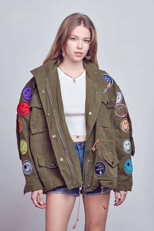 JADE BY JANE - Wholesale Jacket - Women's - Smile Patchwork Jacket6