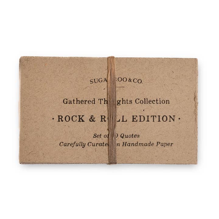 50 pensées recueillies sur le rock & roll sur papier fait main pour la vente par Sugarboo & Co