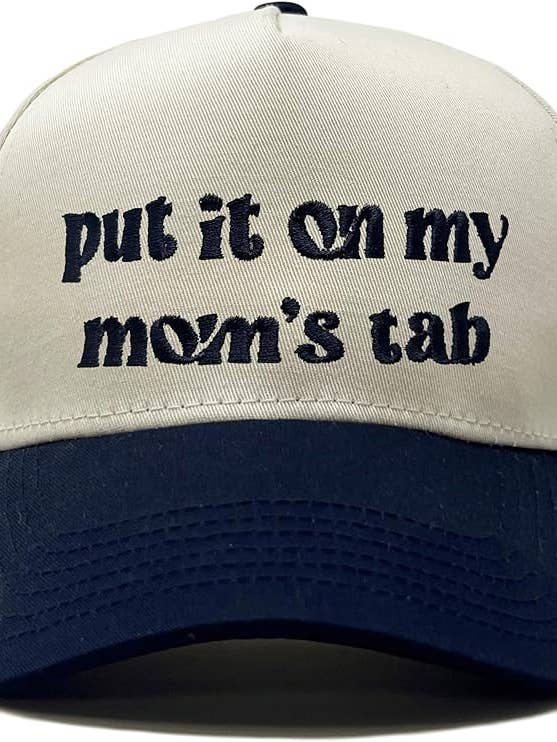 Kids/Baby Two Tone Vintage Cap - Put It on My Mom's Tab for wholesale by Funky Junque