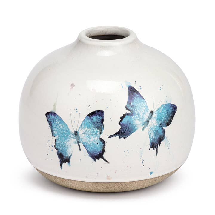 Butterfly Collection - Blue Butterflies Vase for wholesale by DEMDACO
