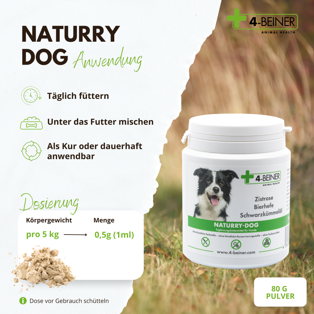 Kauartikel.com GmbH - Wholesale Pet Supplement - Dog - 4-legged Naturry Dog 80g3
