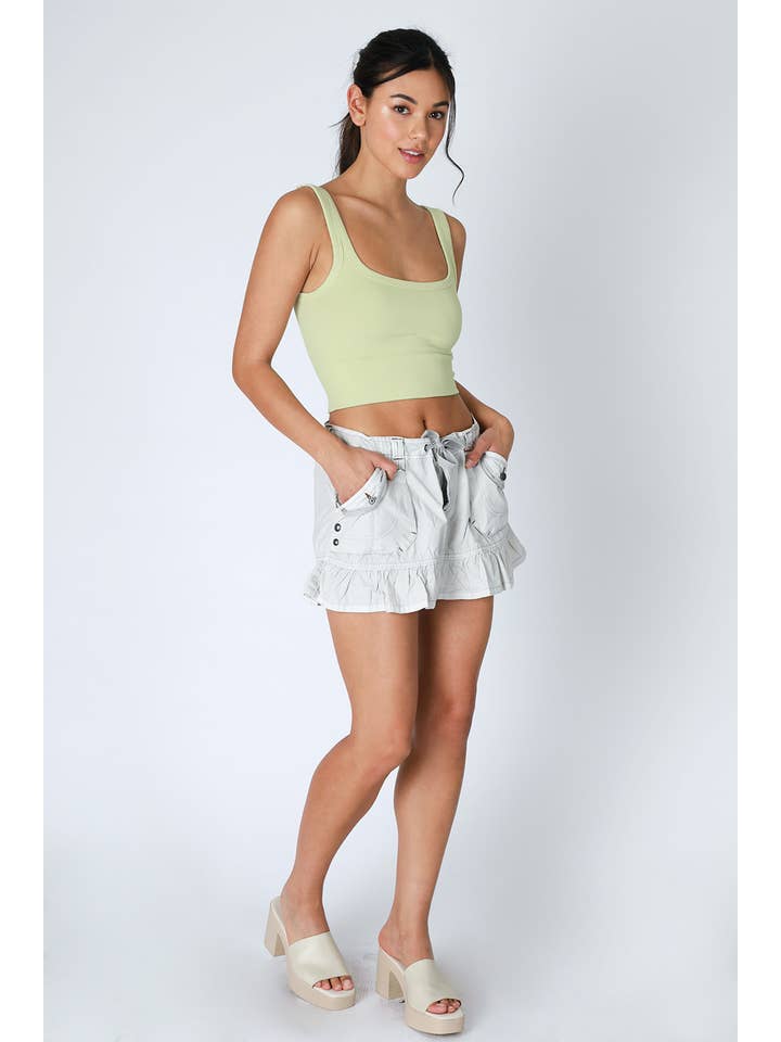 NIKIBIKI - Wholesale Knit Top - Women's - NS7801 - Chevron Ribbed Crop Top