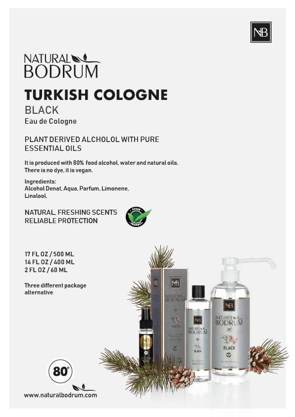NB NATURAL BODRUM – Colónia em spray por atacado – Colónia Negra Extra Forte 17 Oz Nb Colónia Turca1
