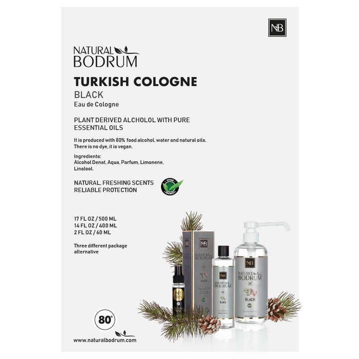 NB NATURAL BODRUM – Colónia em spray por atacado – Colónia Negra Extra Forte 17 Oz Nb Colónia Turca1