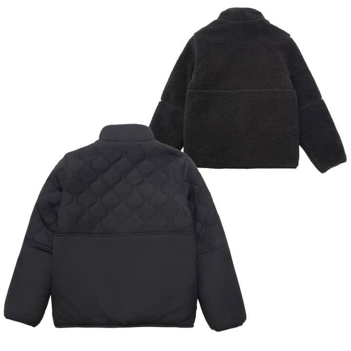 Rokka & Rolla - Wholesale Puffer Jacket - Kids - Boys' Reversible Quilted Jacket Fleece Puffer Coat14