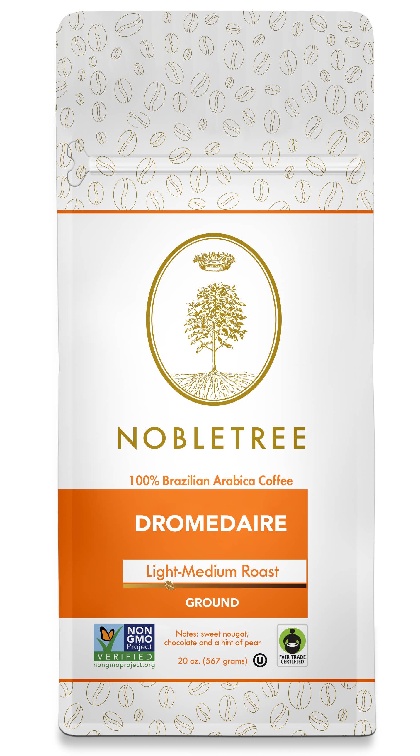 Nobletree Coffee - Wholesale Coffee Beans - Nobletree "Dromedaire" Light Medium Roast Coffee, 20oz