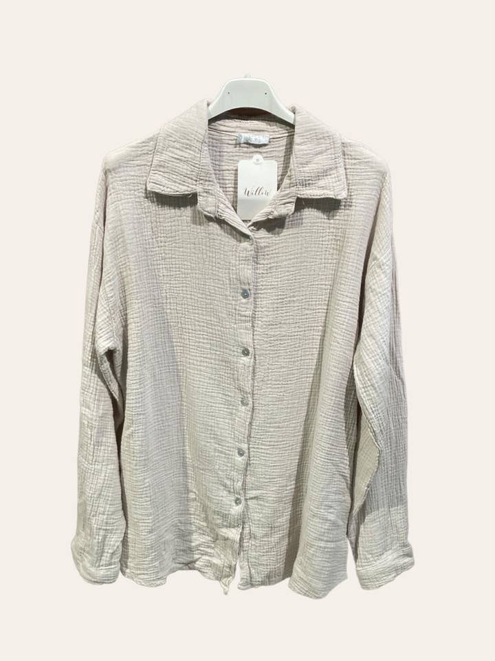 Moonsun - Wholesale Button Down Shirt - Women's - Cotton gauze shirt #30361