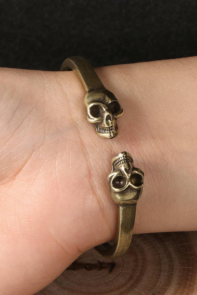 Yellow Skeleton Bronze Metal Bracelet ZK1339 for wholesale on Faire0