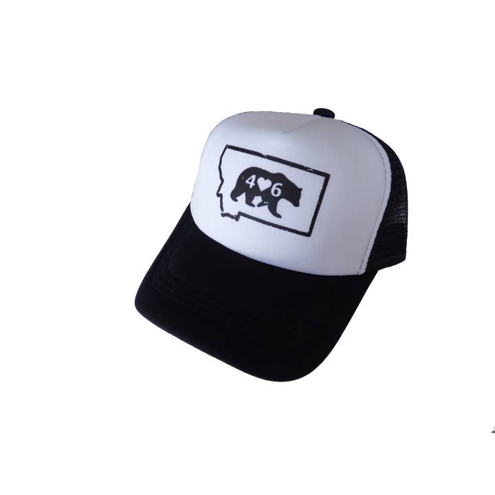 Montana Tees – wholesale Trucker hat – Unisex – Adult Black with Black Montana Bear Hat