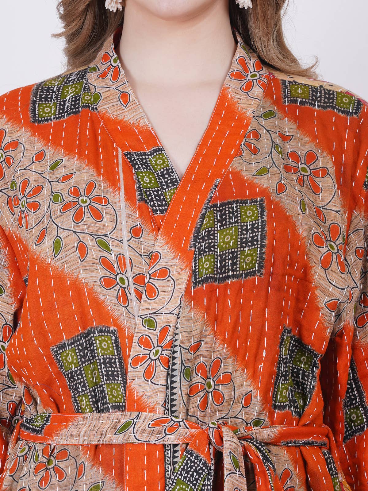 Wevez – Robe - Mulher por atacado – Lote por Atacado de Casacos Vintage Kantha Estampados para Mulheres14