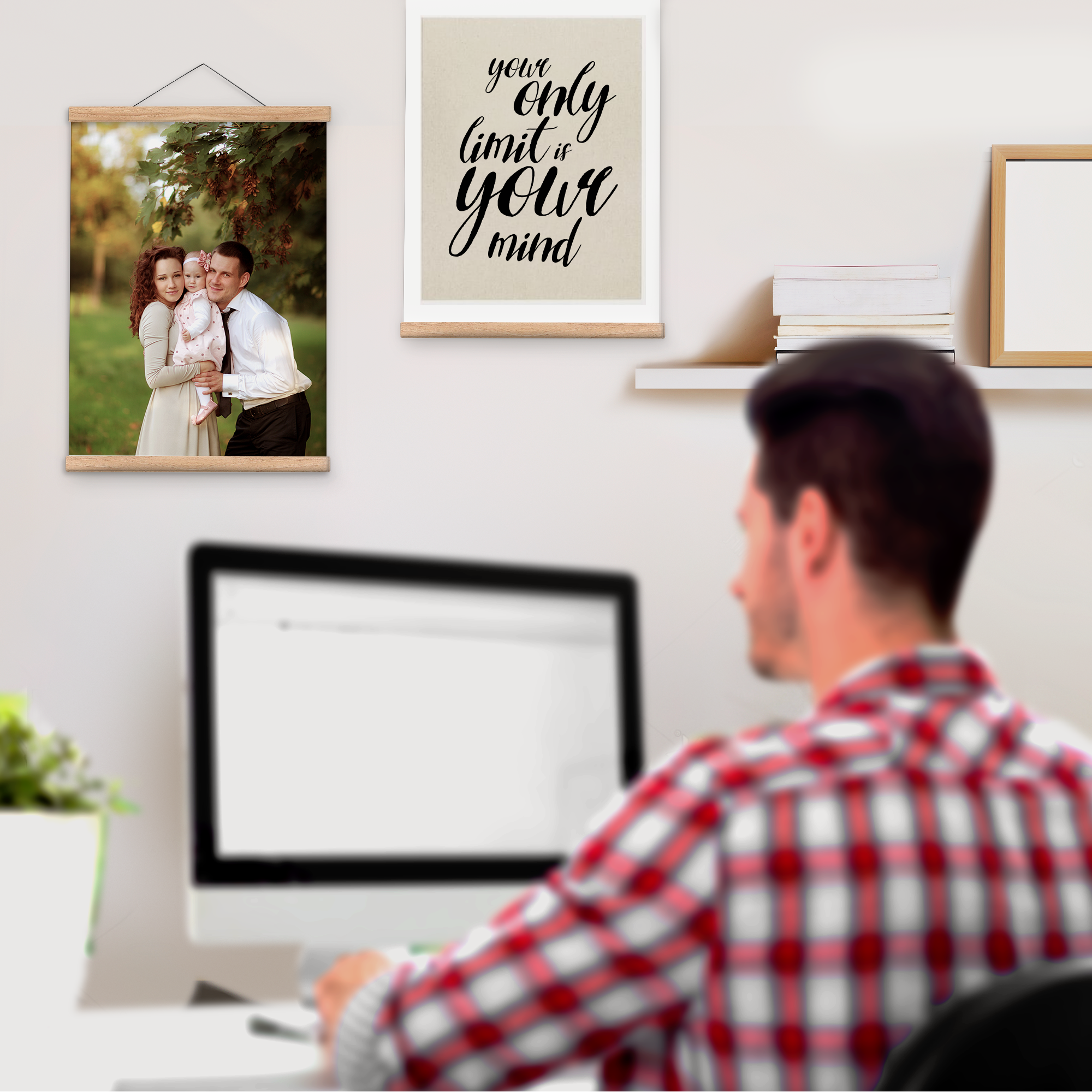 X-bet MAGNET - Venta al por mayor Marcos de fotos - Marco magnético para colgar pósteres de madera blanca de 16 pulgadas2