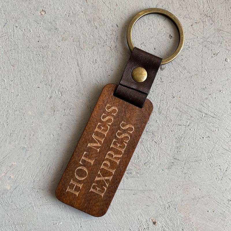 Fast Wholesale - Wholesale Keychain - Unisex - Creative Gift Key Chain Wood Leather Pendant Keychain0