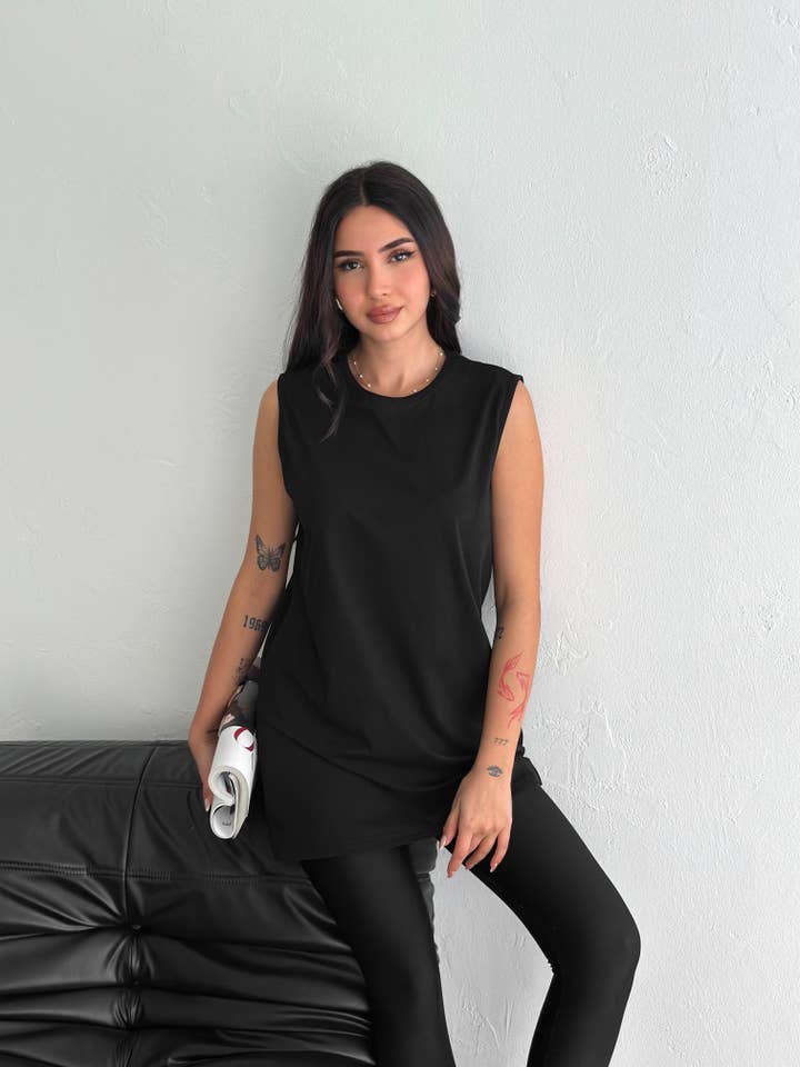 Women's Fit Sleeveless Crew Neck Basic Underdress Tunic for wholesale by VAV NEW YORK