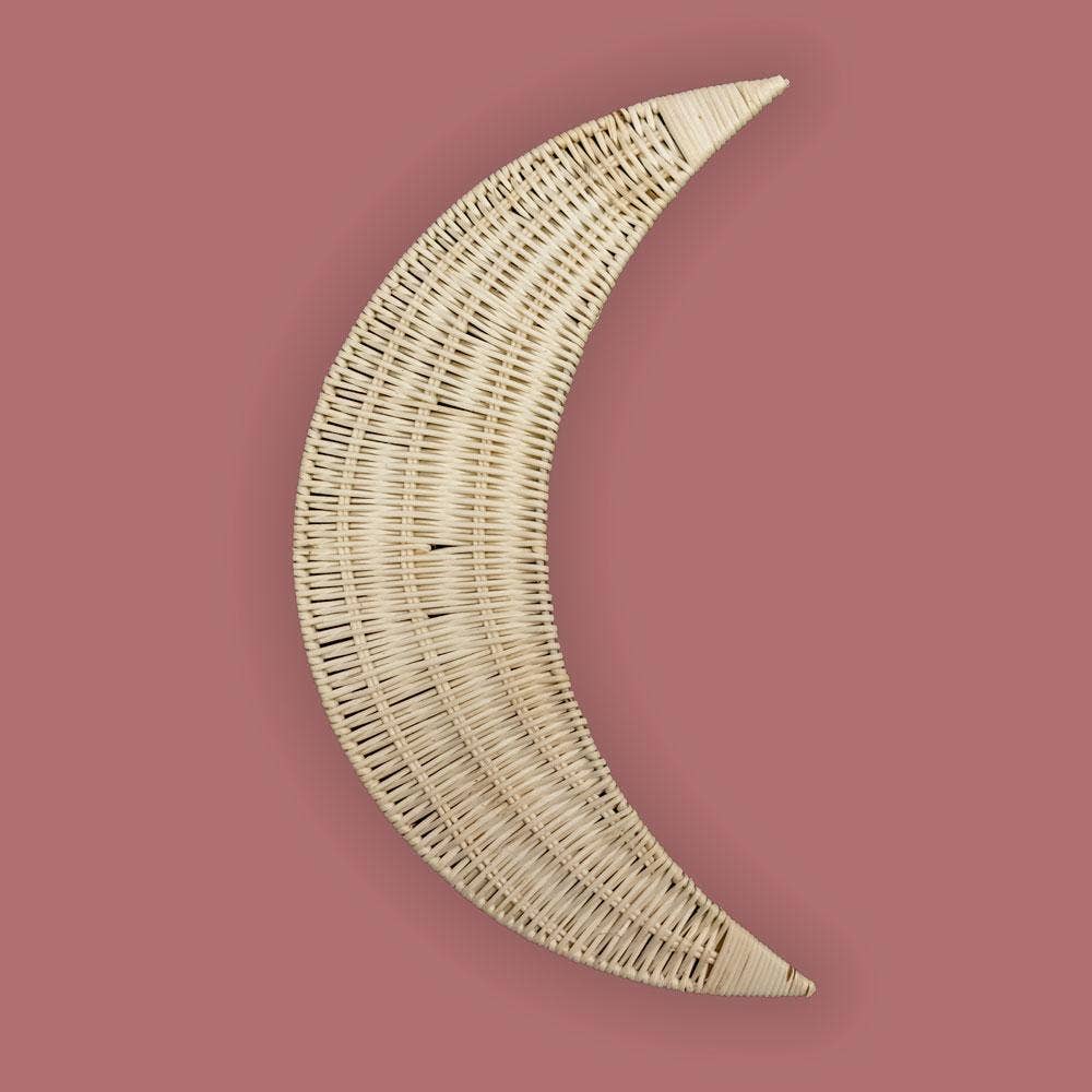GreenWave - Wholesale Wall Accent - Rattan Crescent Moon Wall Decor – 15 in (38 cm)1
