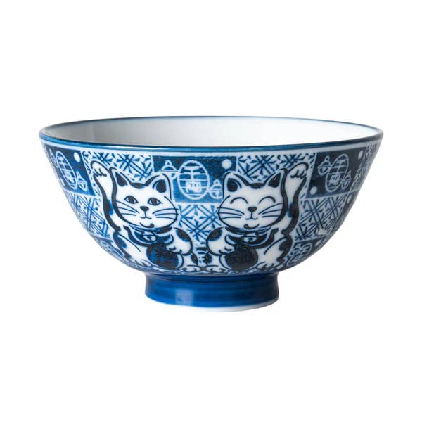 Cuenco de arroz de porcelana Lucky Cat JP de 10 oz, 4.5 pulgadas de diámetro x 2.5 pulgadas de alto para venta al por mayor de Urban Tokyo