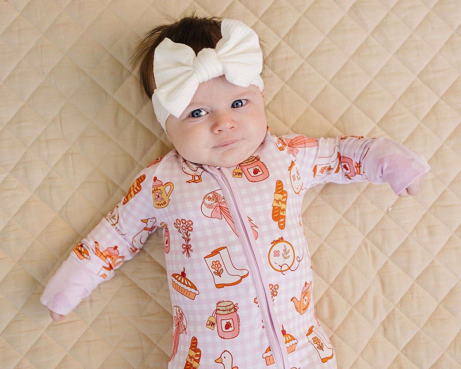 Lucky Panda Kids - Wholesale Jumpsuit - Baby - Bamboo Zip Romper | Cottagecore Cutie6