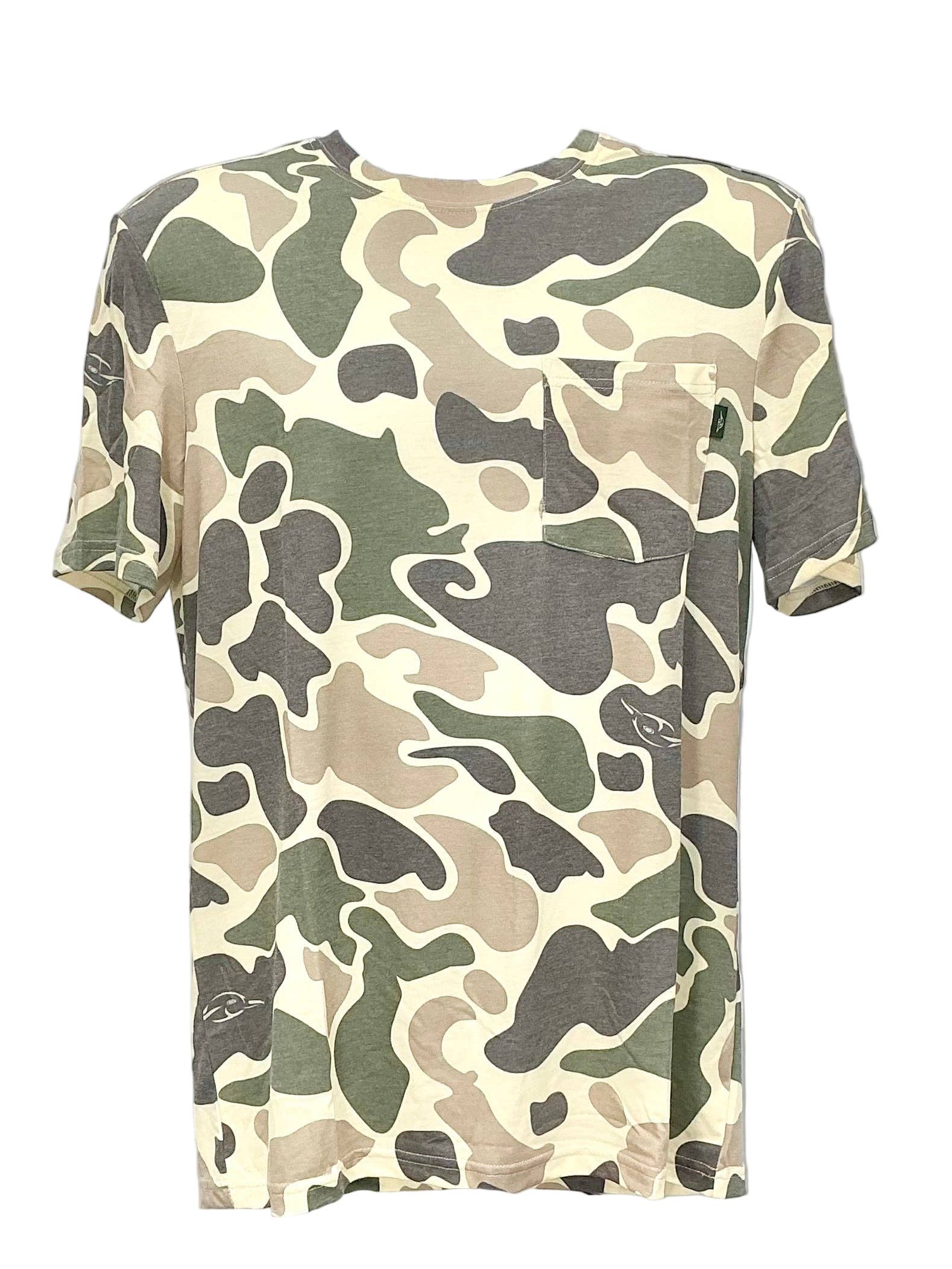 American Flyway Waterfowl – Engroshandel T-shirt – til mænd – AFW Vintage Camo Grøn & Brun