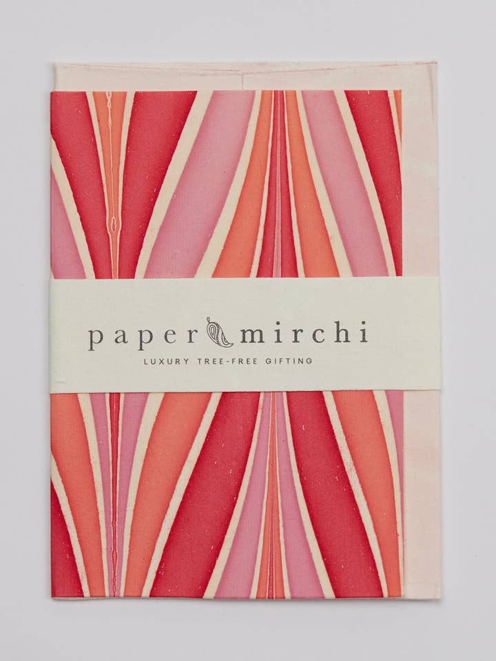 HANDMADE COTTON GREETING CARD STRIPE SUGAR SPICE for wholesale by Notes & Queries, Inc.