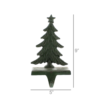 HomArt - Wholesale Christmas Decoration - Christmas Tree Cast Iron Stocking Holder - Antique Green1
