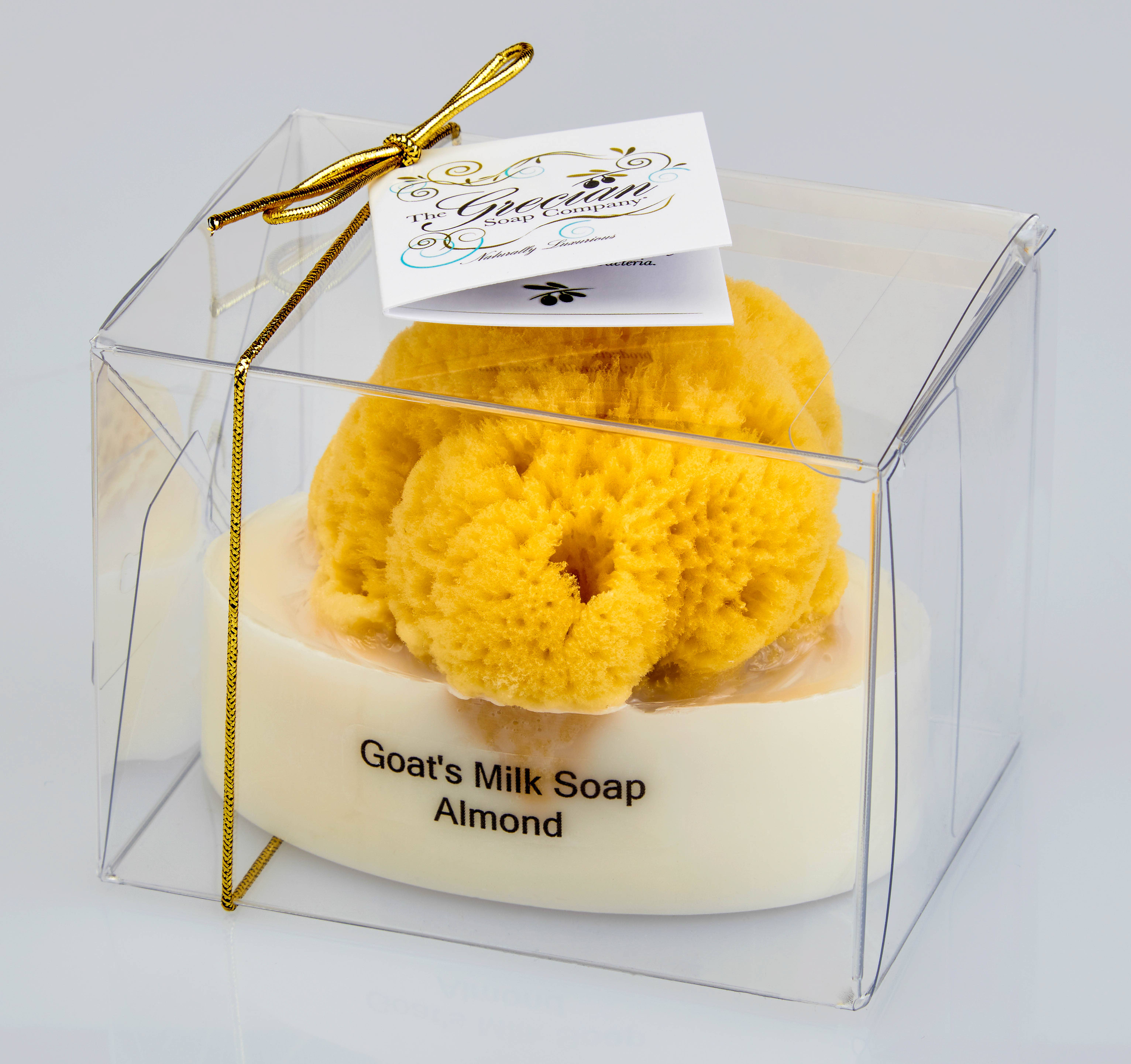 The Grecian Soap Company - Wholesale Bar Soap - Goat Milk Natural Exfoliating Soap Bar with Sea Sponge0