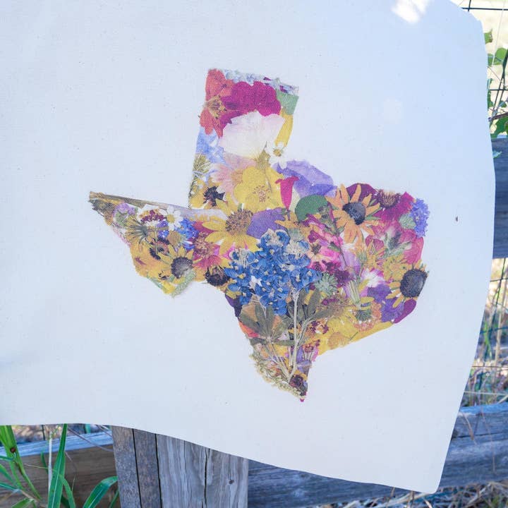 Remedy Designs - Wholesale Tote bag – Women's - Pressed Flower Texas Tote Bag | Native Wildflower Collage Design | 100% Cotton Eco-Friendly Tote2