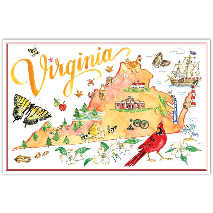 Napperon Virginia Handpainted Icones pour la vente par RosanneBeck Collections