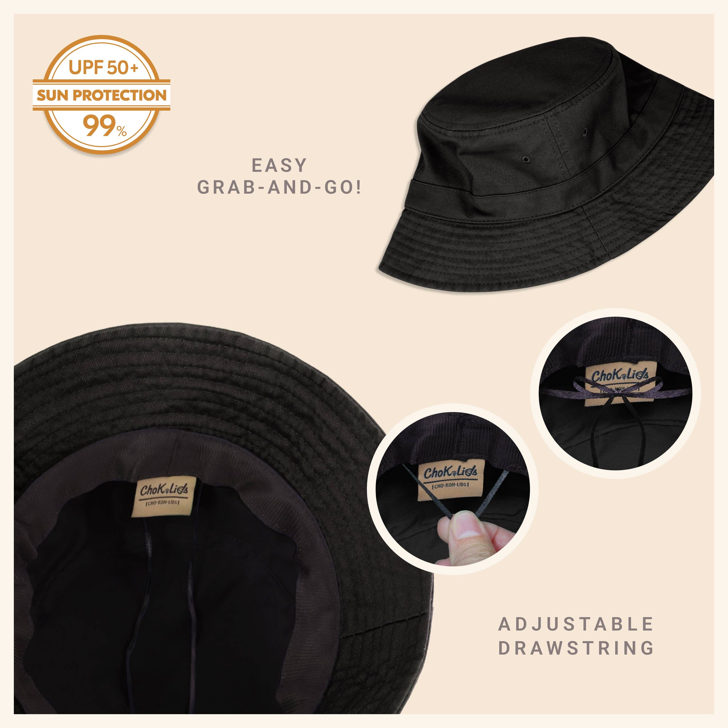 ChoKoLids – Engroshandel Bucket hat - Dame – CHOK.LIDS lærred spand hat15