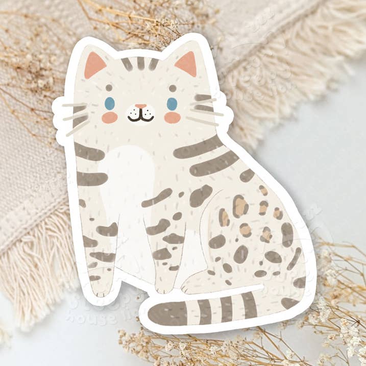 Schnee-Bengalkatze Vinyl-Aufkleber für den Großhandel von Sleepy House Lion