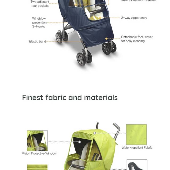 Manito – wholesale Pram cover/accessory – Elegance Alpha Stroller Weather Shield - Small (Navy)1