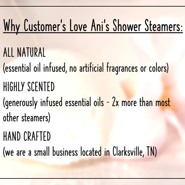 Ani’s Market LLC - Wholesale Shower Steamer/Bomb - Natural Essential Oil Shower Steamers/Bombs Handmade - Sinus1