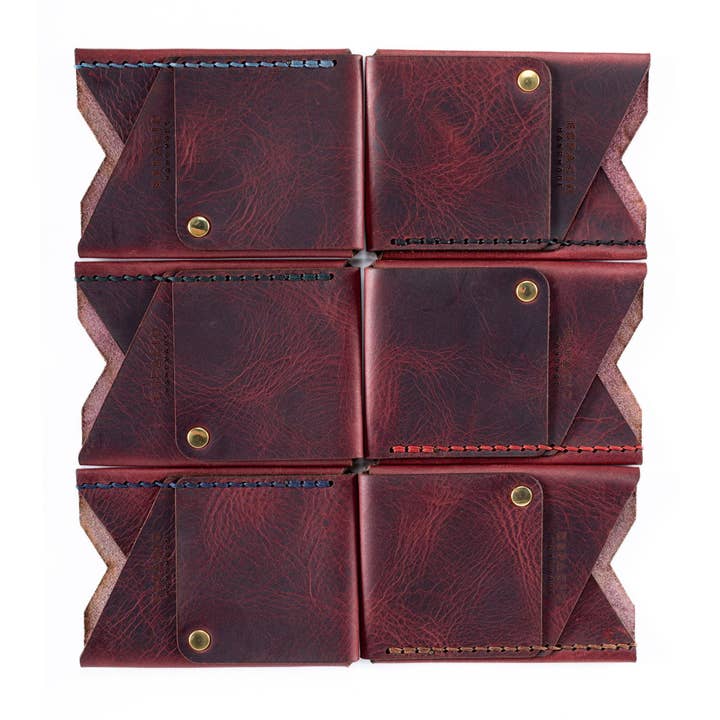 Espacio Handmade - Wholesale Wallet - Men's - Big Spender Leather Wallet – Sangria - Minimalist EDC9