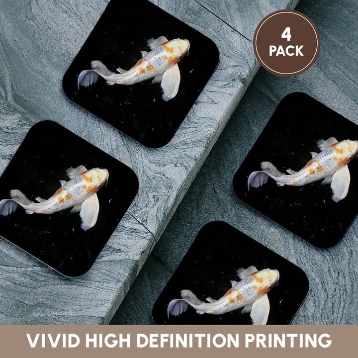 3dRose - Wholesale Coasters - 3dRose, Koi Fish Swims Motion, Coaster12