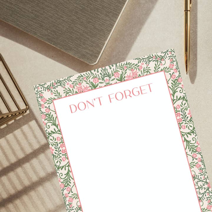 Design Carolinas - Wholesale Notepad - Pink & Green Floral Chinoiserie Notepad, Custom Heading 3