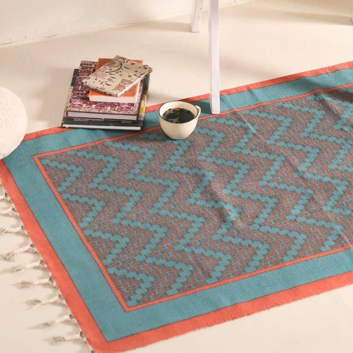 Chintz Cotton Rug (36" x 60") for wholesale by Mela Artisans