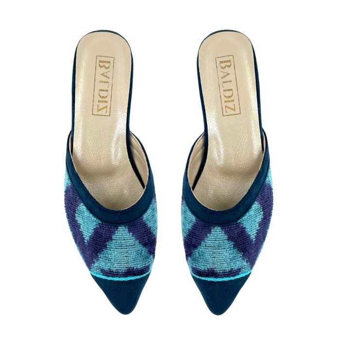 Blå och marinmönstrad Valentina Slide för wholesale av Baldiz