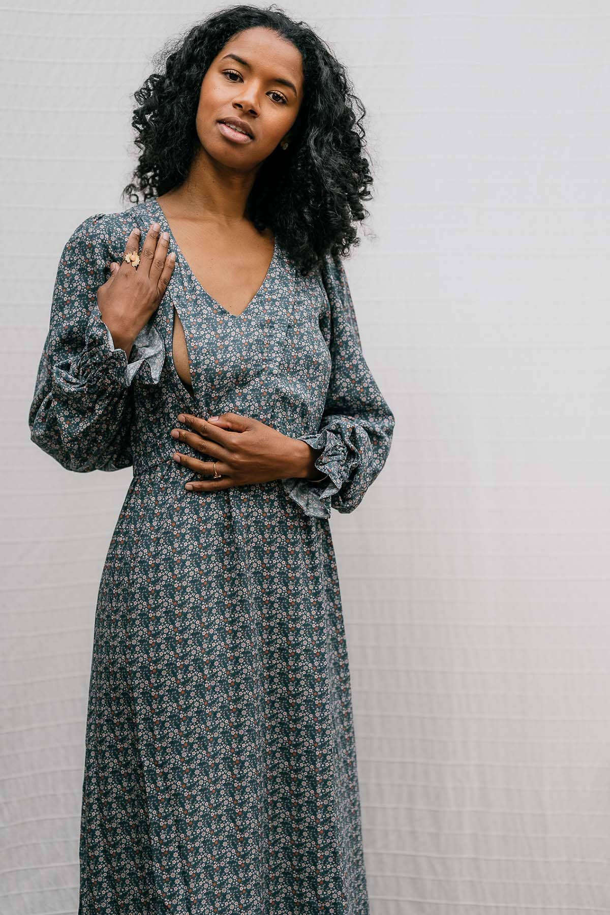 Liberty Flowers Liber'tits long nursing dress for wholesale on Faire0