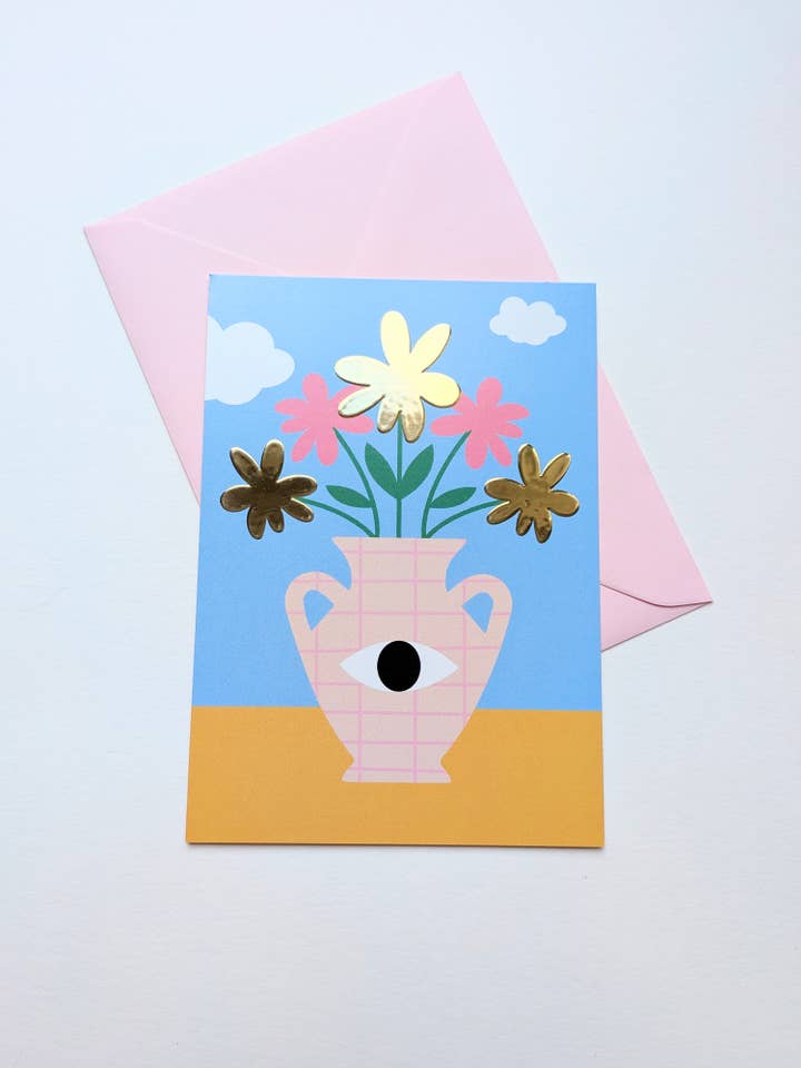 Postkort - Blomster under opsyn for engroshandel hos Tampala Studio